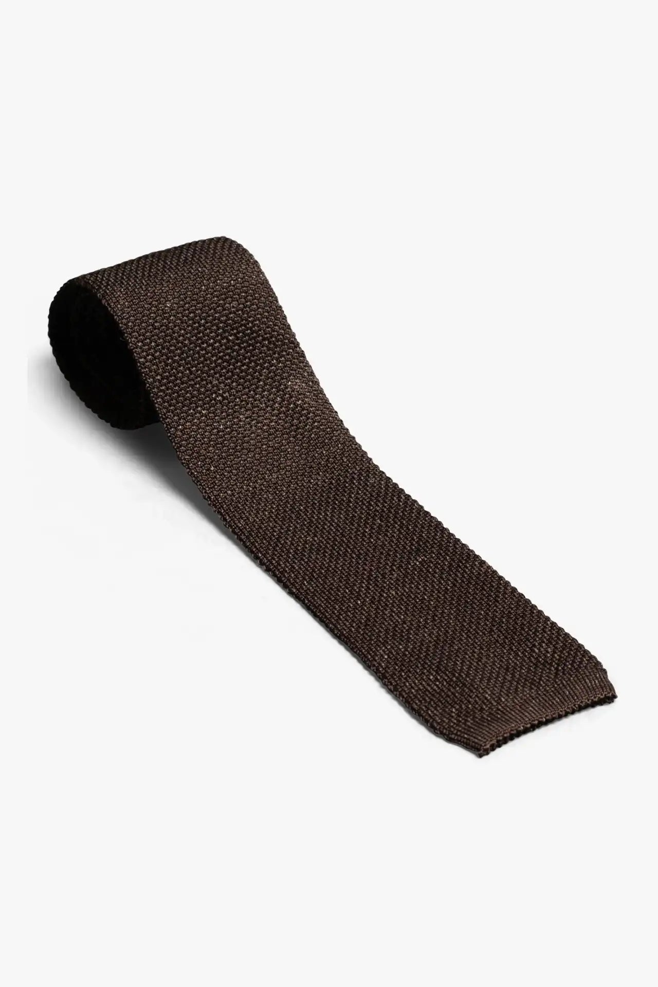 Silk Linen Tie - Brown Melange