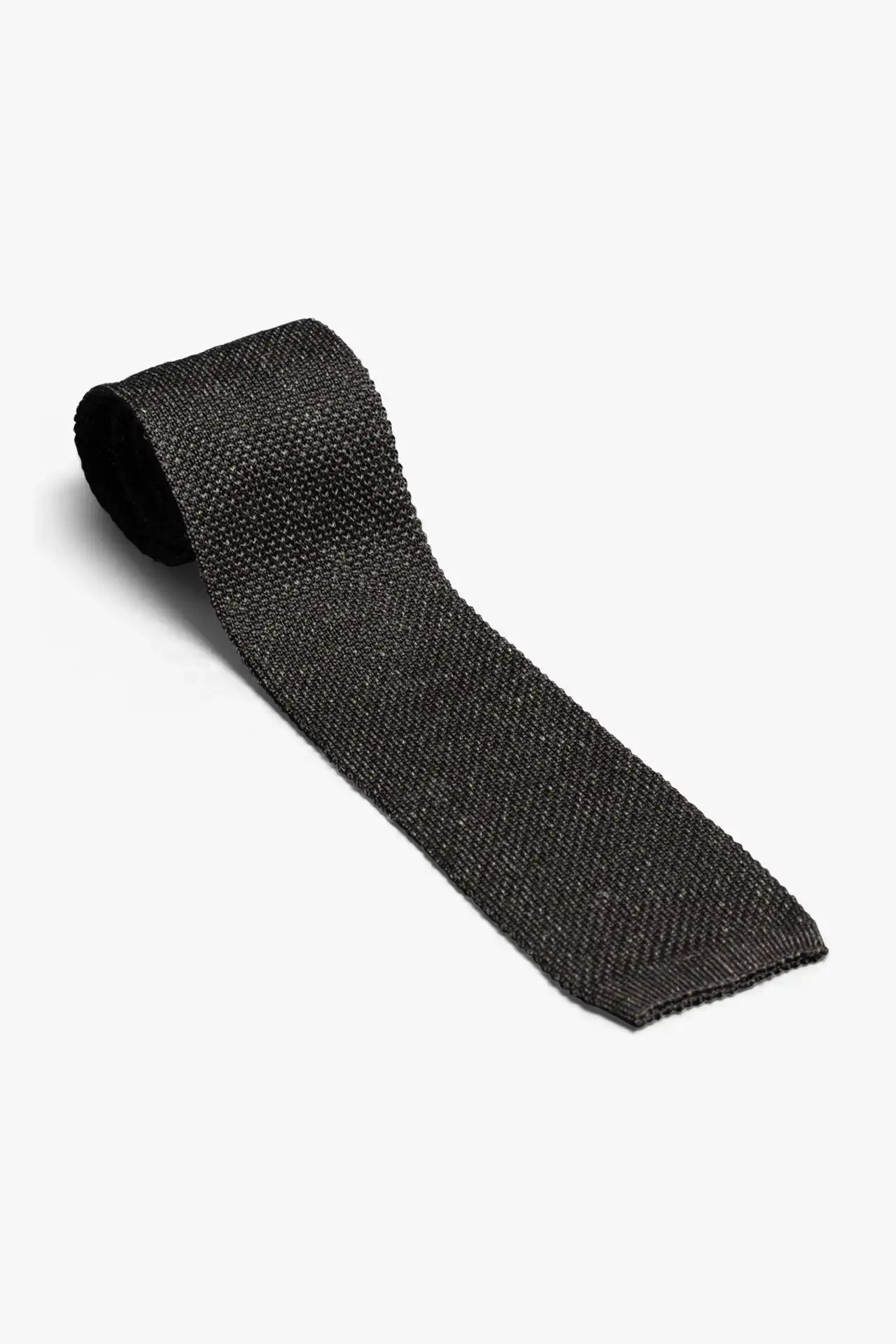 Silk Linen Tie - Gray Melange