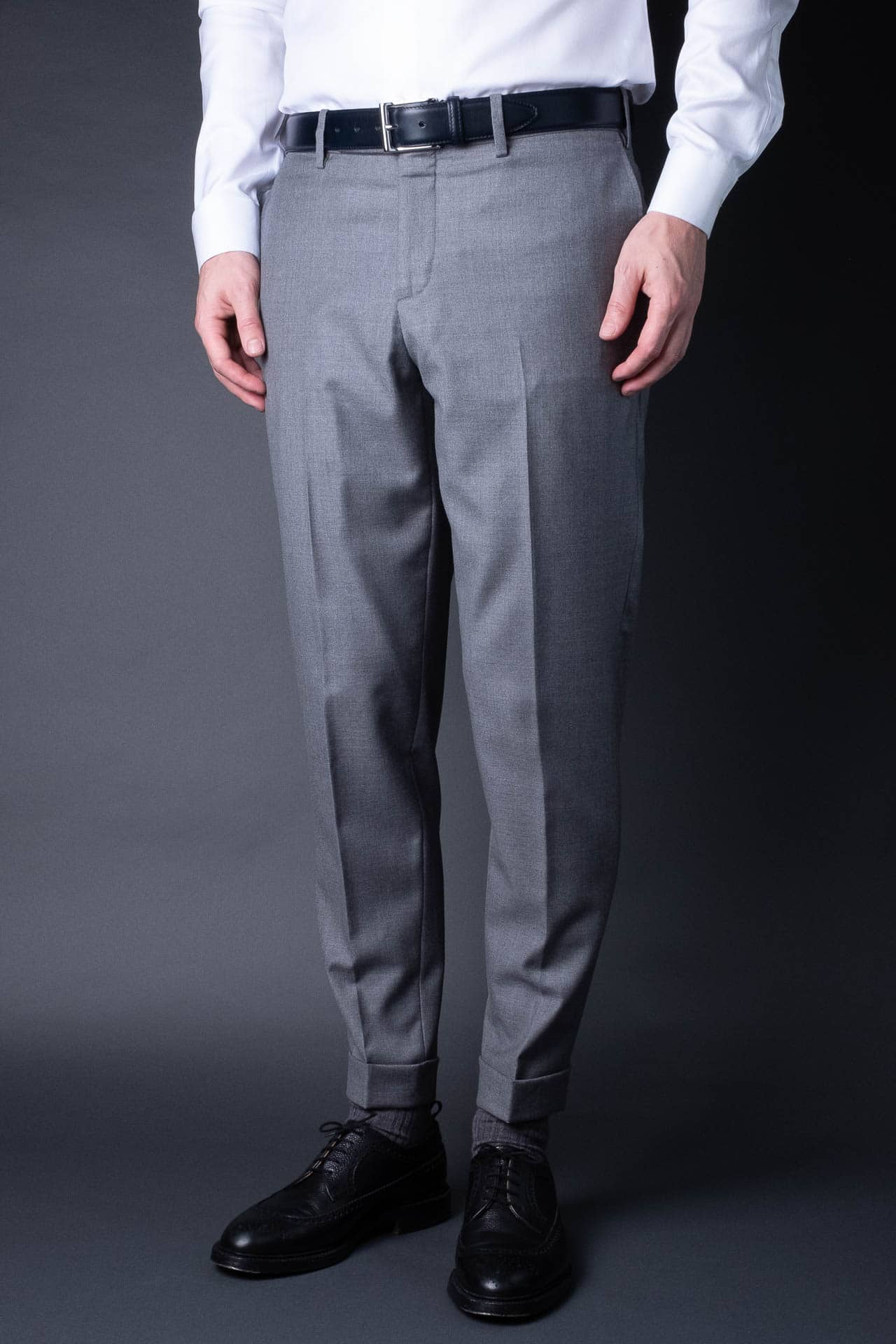 Navy Midnight Blue Leather Belt in minimalist design, Made in Italy from vegetable tanned leather. Perfect to match with hand made dress shoes. 