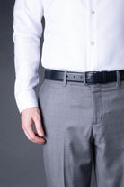 Navy Midnight Blue Leather Belt in minimalist design, Made in Italy from vegetable tanned leather. Perfect to match with hand made dress shoes. 