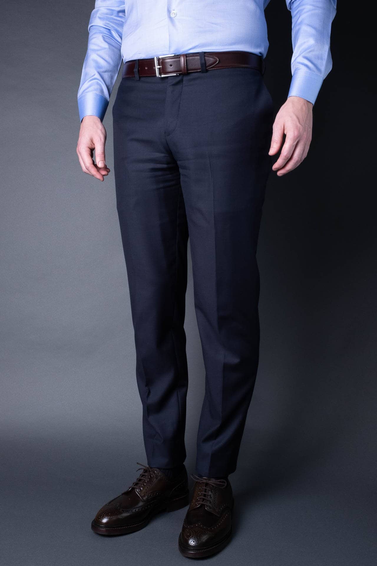 Dark brown Leather Belt in minimalist design, Made in Italy from vegetable tanned leather. Perfect to match with hand made dress shoes. 