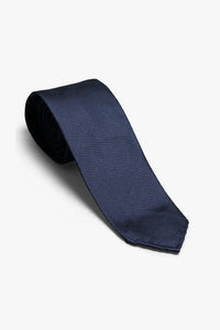 The Solid 3 fold Tie - Navy Blue