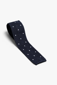Polka Tie - Navy Blue