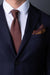 Brown-silk-knitted-tie-with-pointed-tip-made-in-italy-combo-matching-pocket-square